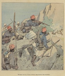 Soldater från Combes-kolumnen överraskar rebeller av after Louis Charles Bombled