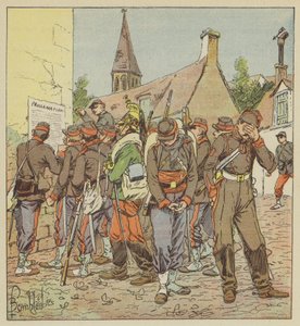 Soldater från Army of the Loire läser affären om kapitulationen av Metz av after Louis Charles Bombled