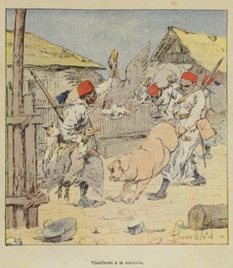 Plundrande skärmytslingar av after Louis Charles Bombled