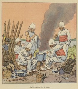 En bivack från 200:e linjen av after Louis Charles Bombled