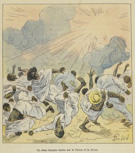 Ett franskt granat faller på drottningens palats av after Louis Charles Bombled