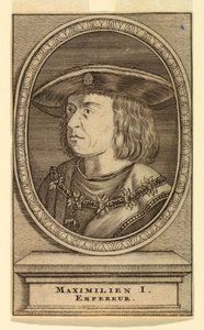 Porträtt av Maximilian I (1459-1519) av after Lucas van Leyden
