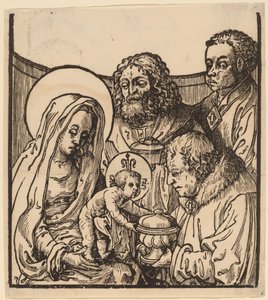 Tillbedjan av Magi av after Lucas van Leyden