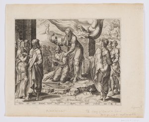 Samuel smörjer David av after Maarten van Heemskerck