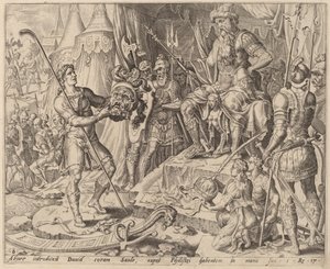David med Goliats huvud framför Saul