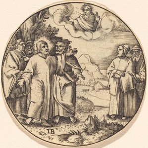 Kristus med tre av sina apostlar av after Master IB