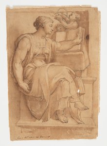 Erythean Sibyll från Sixtinska kapellets tak, efter Michelangelo av after Michelangelo Buonarroti