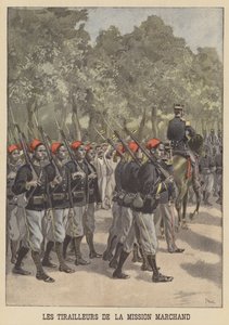 Franska koloniala tirailleurs från Marchand-missionen av after Oswaldo Tofani