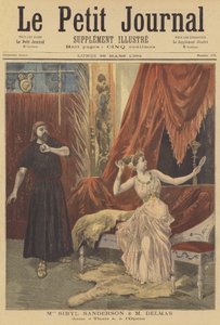 Sibyl Sanderson och Jean-Francois Delmas på Thais, på Parisoperan av after Oswaldo Tofani