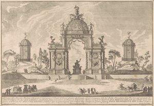 Seconda Macchina för Chinea 1756: Ceres tempel av after Paolo Posi Giuseppe Pozzi