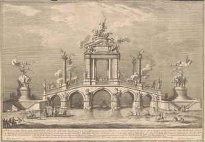 Prima Macchina för Chinea 1755: En triumfbro med antikviteter från Herculaneum