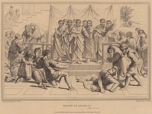 Ananias död, Apg av after Raphael