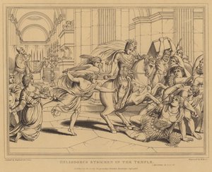Heliodorus slagen i templet, 2 makkabeer av after Raphael
