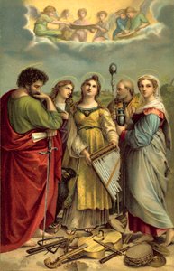 St Cecilia (chromolitho) av after Raphael