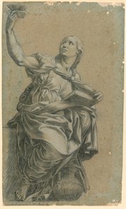 Cumaean Sibyll från Rafaels fresk i St. Maria della Pace av after Raphael