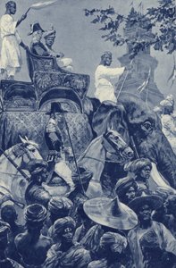 Singapore, britterna går in i staden, överlämnade av sultanen av Johore 1824 för en summa pengar av after Richard Caton II Woodville