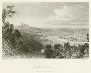 Utsikt från Coopers Hill, med Runnemede och Windsor Castle