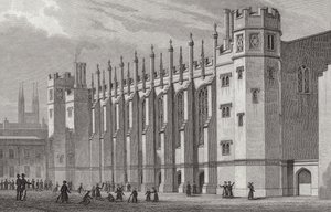 The New Hall, Christs Hospital, 1828 av Thomas Hosmer after Shepherd