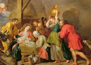 Tillbedjan av Magi av after Veronese