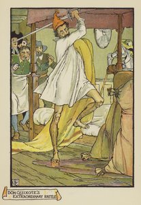 Don Quijotes extraordinära strid av after Walter Crane