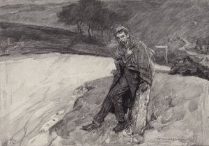 Jude vid milstolpen: scen från Thomas Hardys roman Jude the Obscure
