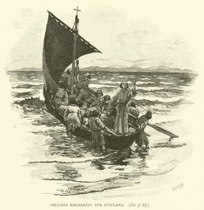 Columba på väg till Skottland
