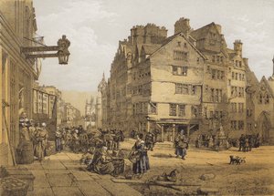 High Street från Head of West Bow, Lawnmarket (chromolitho)