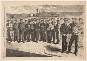 Besättningen på U.S. Steam-sloopen "Colorado", skickades till Boston, juni 1861, från Harper