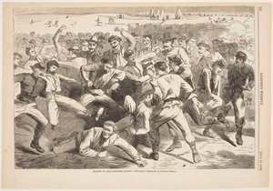 Semester i lägret – Soldater som spelar "fotboll" av Winslow Homer