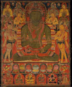 Buddha Amoghasiddhi med åtta bodhisattvor av anonymous 