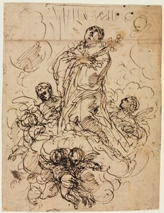 Apoteos av ett helgon av attributed to Antonio Domenico Gabbiani