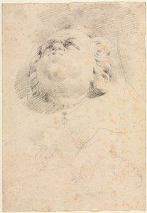 Skiss av ett huvud efter Giambolognas Neptunusfontän av attributed to Christophe Veyrier