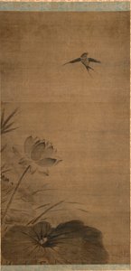 Svala och Lotus av attributed to Fachang Muqi