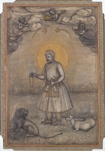 Porträtt av den åldrade Akbar av attributed to Govardhan