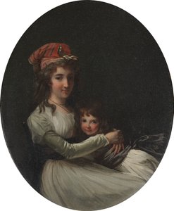 Porträtt av en mor och en dotter av attributed to Henri Pierre Danloux