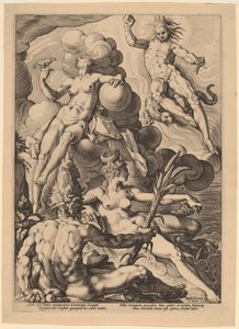 De fyra elementen av attributed to Jacob Matham, after Hendrick Goltzius