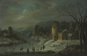 Vinterlandskap av attributed to Jan Griffier