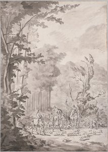 En jaktfest på Marly av attributed to Jean Baptiste Martin, Le Vieux