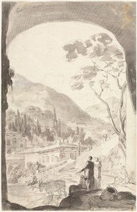 Quarry Neapel av attributed to Jean Honoré Fragonard