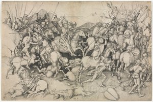 Slaget vid St. James the Greater vid Clavijo av attributed to Martin Schongauer
