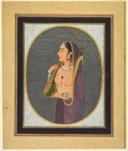 Hovdam som sjunger och spelar vina av attributed to Muhammad Rizavi Hindi