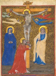 Single Leaf from a Missal: The Crucifixion av attributed to Nicolò da Bologna