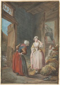 De förvånade älskarna av attributed to Pierre Antoine Baudouin