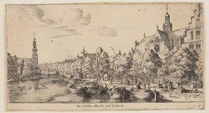 Noorder Marckt med Kerck, från vyer över Amsterdam
