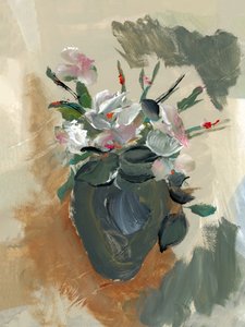Måleriskt blomsterstilleben av cartissi
