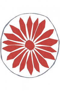 Röd folkblomma av cartissi