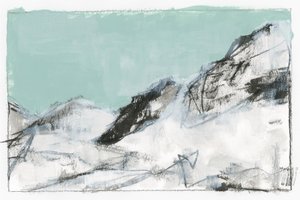 Abstrakt bild av ett snötäckt berg av cartissi