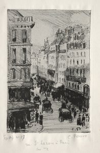 Rue Saint-Lazare, Paris av copy after Augustin Pajou