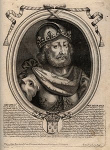 Kapeternas dynasti: Porträtt av Henrik I (1009-1060), frankernas kung från 1031 till 1060 - Henrik I (1009-1060) Frankrikes kung - gravyr från 