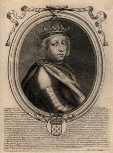 Porträtt av Karl IV the Bel (1294 - 1328), kung av Frankrike - Charles IV the Fair (1294-1328) kung av Frankrike - gravyr från 
